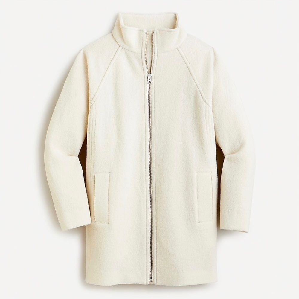 J.Crew Swingy Mockneck Coat in Italian Boiled Wool